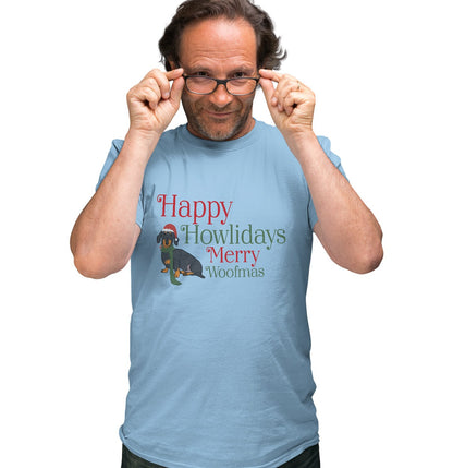 Animal Pride - Merry Woofmas Dachshund - Adult Unisex T-Shirt