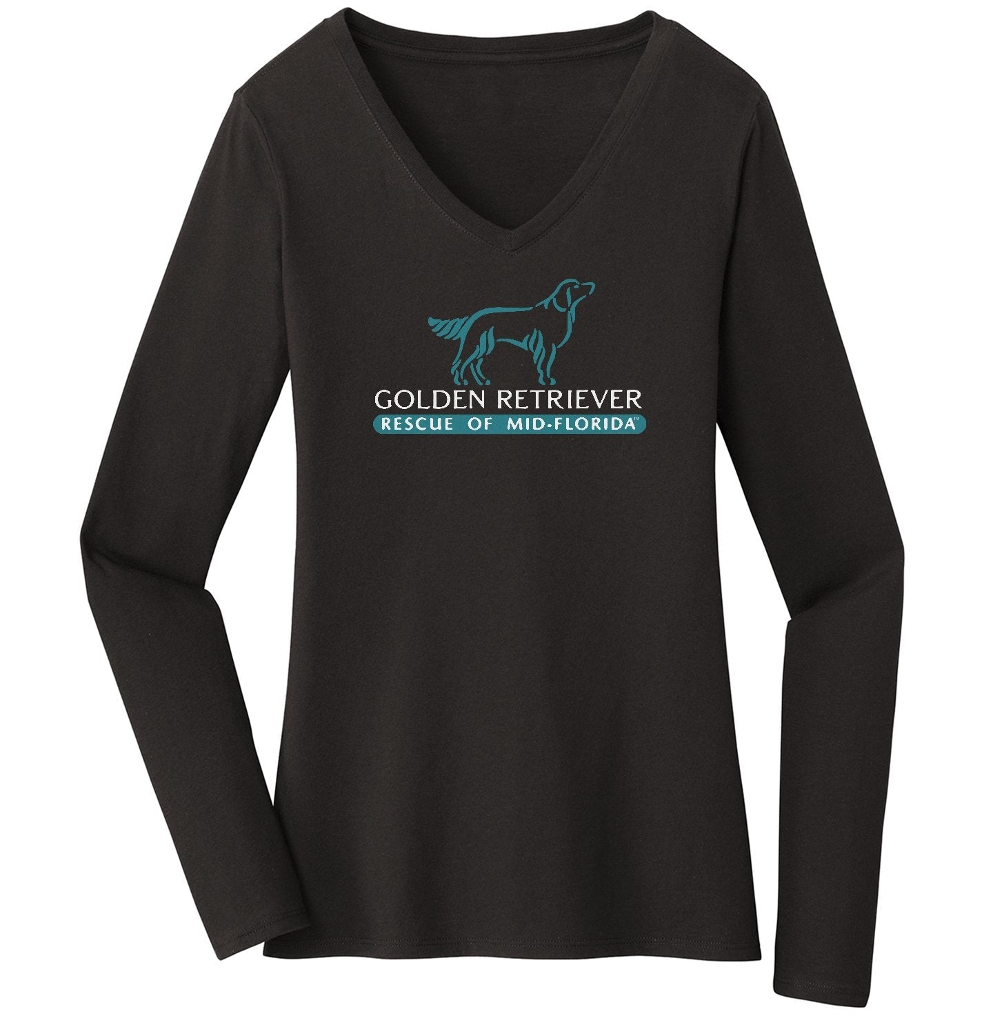 Golden Retriever Rescue of Mid-Florida Logo - Women's V-Neck Long Sleeve T-Shirt