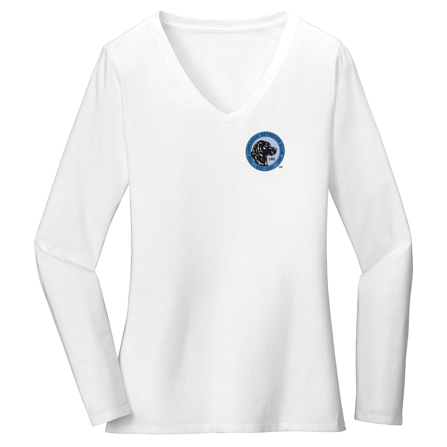 LRC Left Chest Blue Logo - Women's V-Neck Long Sleeve T-Shirt