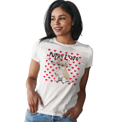 Corgi Puppy Love - Women's Fitted T-Shirt