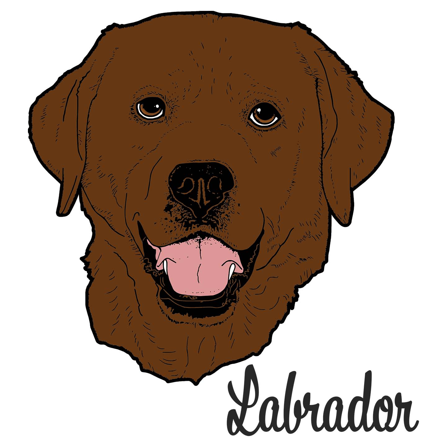 Chocolate Labrador Headshot - Women's V-Neck Long Sleeve T-Shirt