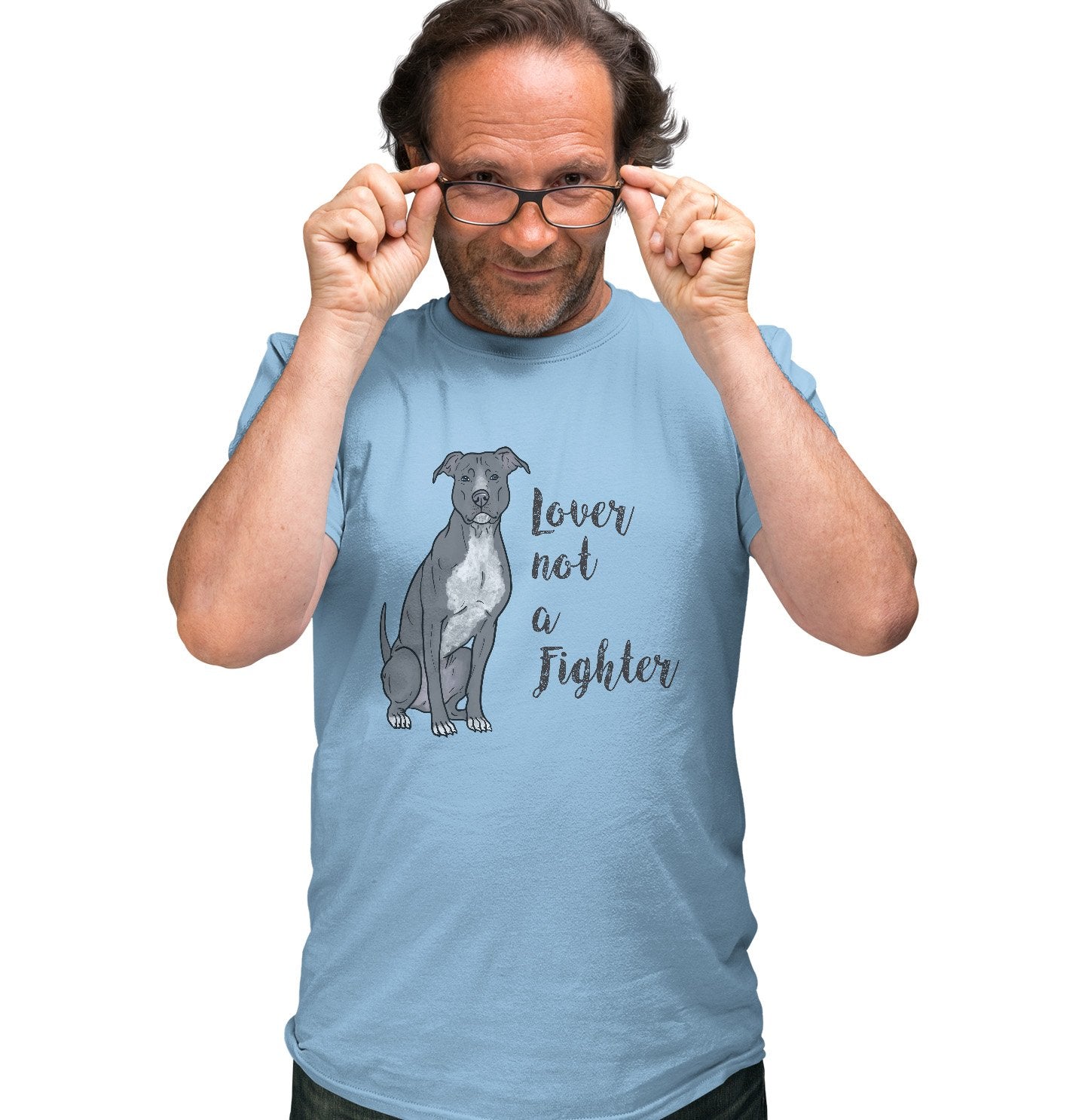 Animal Pride - Grey Pit Bull Lover Not Fighter - Adult Unisex T-Shirt