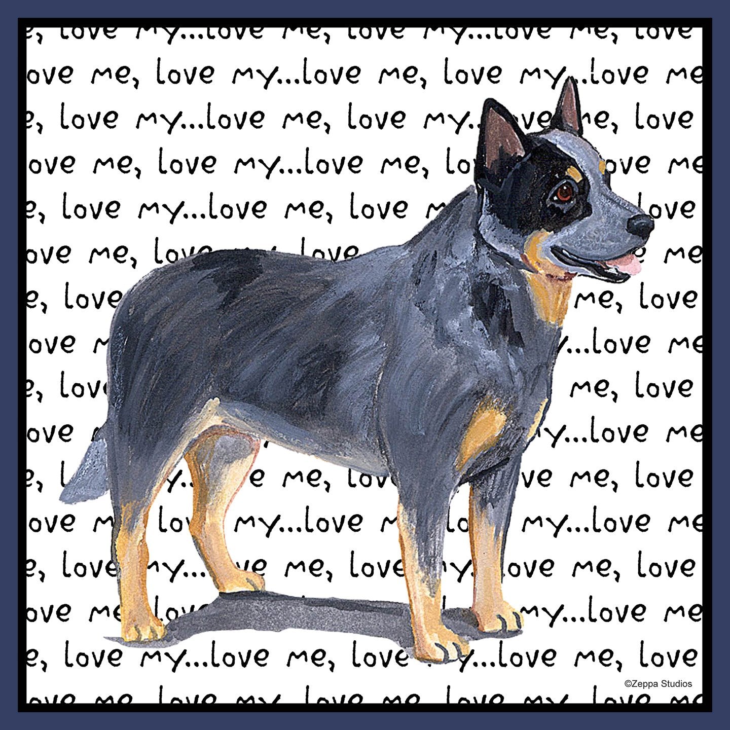 Australian Cattle Dog Love Text - Adult Unisex Hoodie Sweatshirt