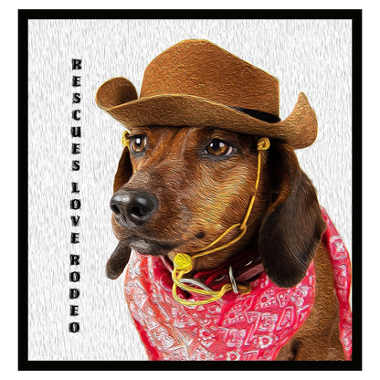 Rodeo Dachshund - Women's V-Neck Long Sleeve T-Shirt