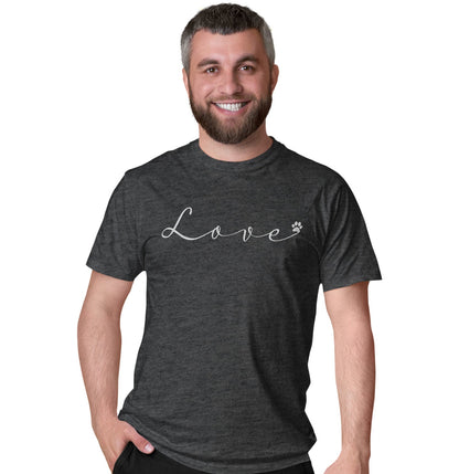 Love Script Paw - Adult Unisex T-Shirt