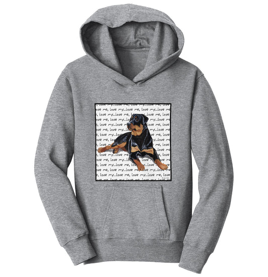 Animal Pride - Rottweiler Love Text  - Kids' Unisex Hoodie Sweatshirt