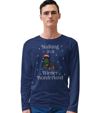 Animal Pride - Black Wiener Wonderland - Adult Unisex Long Sleeve T-Shirt