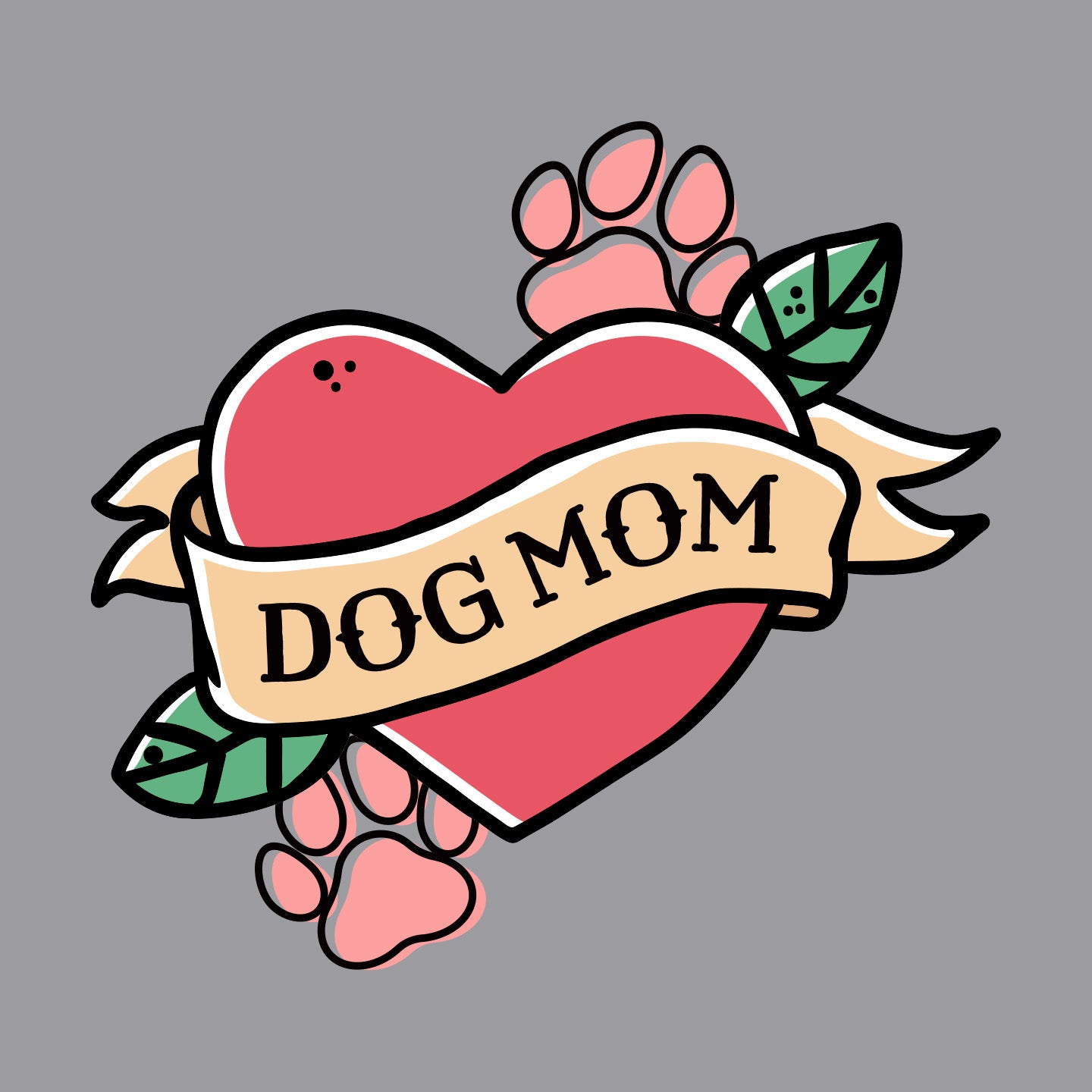 Dog Mom Heart Pocket - Adult Unisex T-Shirt
