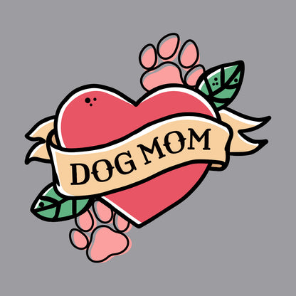 Dog Mom Heart Pocket - Adult Unisex T-Shirt