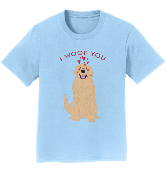 Golden Retriever I Woof You - Kids' Unisex T-Shirt