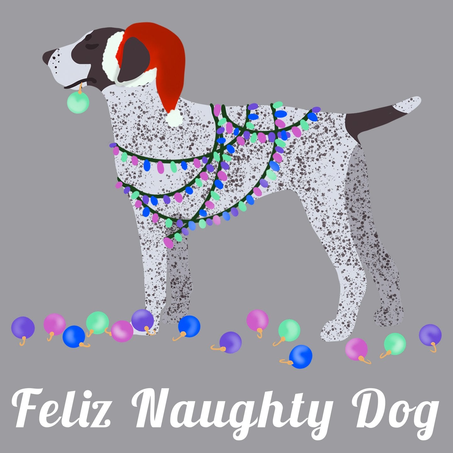 Feliz Naughty Dog German Pointer - Adult Unisex Long Sleeve T-Shirt