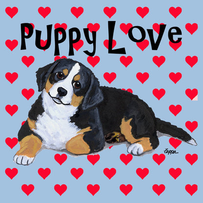 Bernese Mountain Dog Puppy Love - Women's Fitted T-Shirt