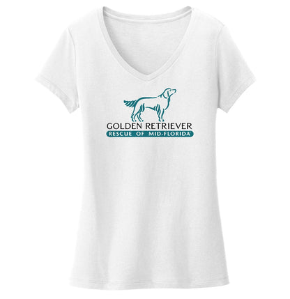 Golden Retriever Rescue of Mid-Florida Logo - Women's V-Neck T-Shirt