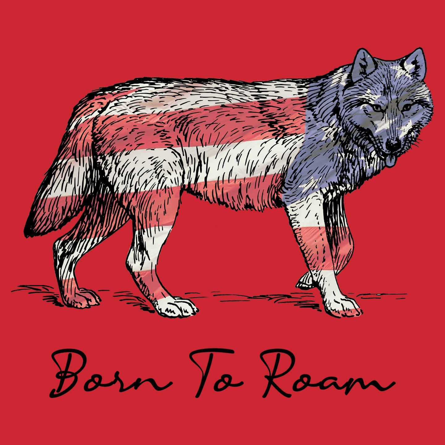 Wolf Flag Overlay - Kids' Unisex T-Shirt