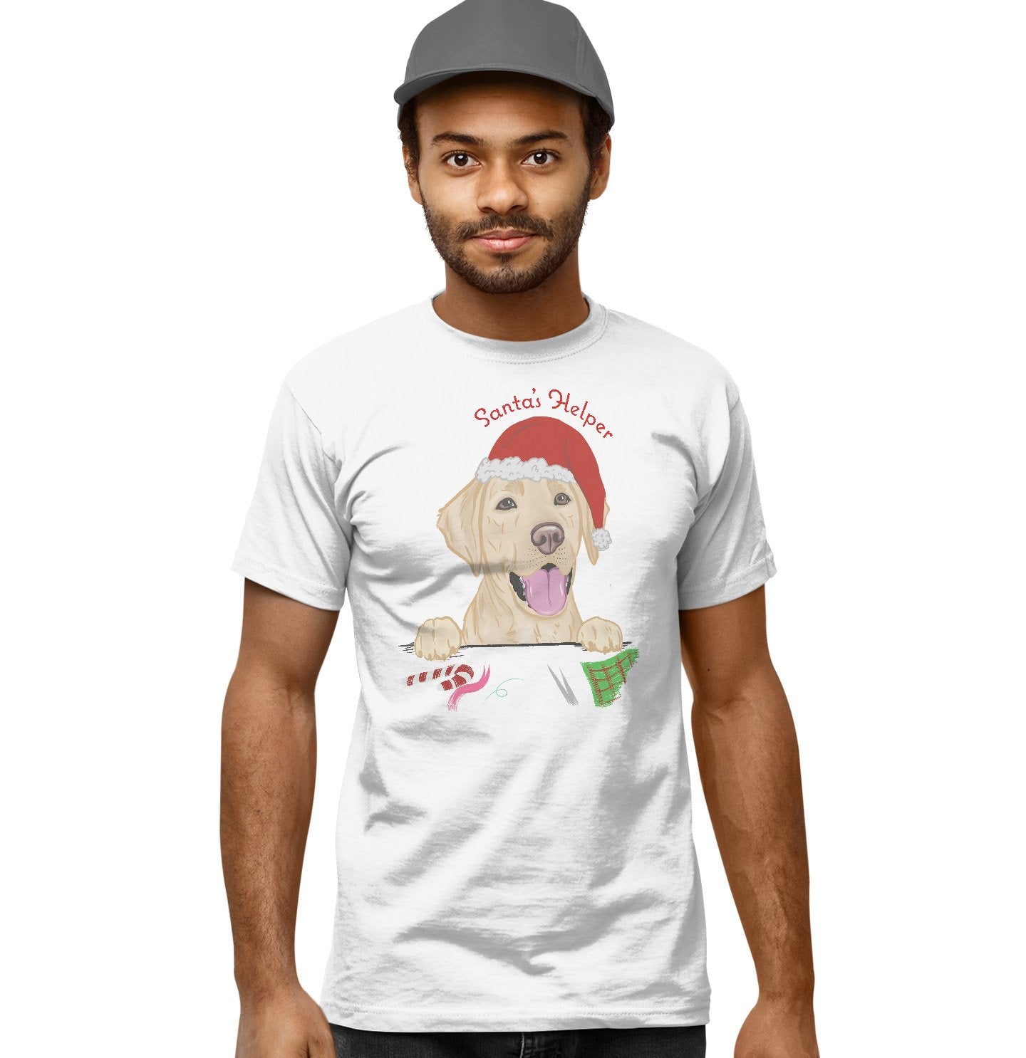 Santa Helper Yellow Lab - Adult Unisex T-Shirt