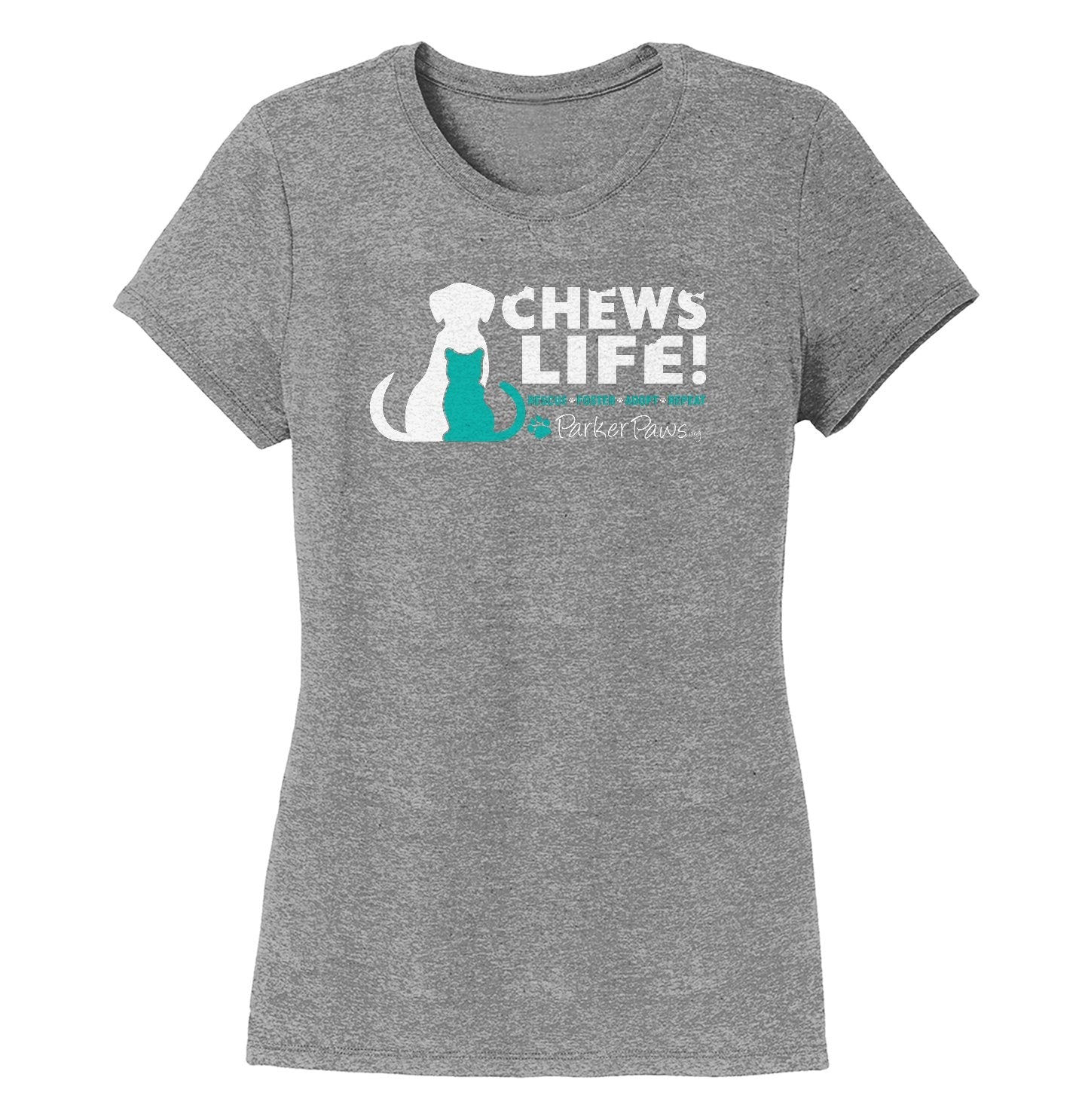 Parker Paws Logo Chews Life - Women's Tri-Blend T-Shirt