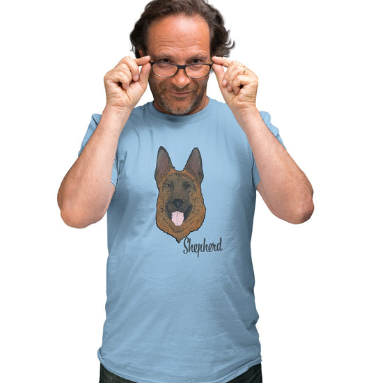 Animal Pride - Tan & Red German Shepherd Headshot - Adult Unisex T-Shirt