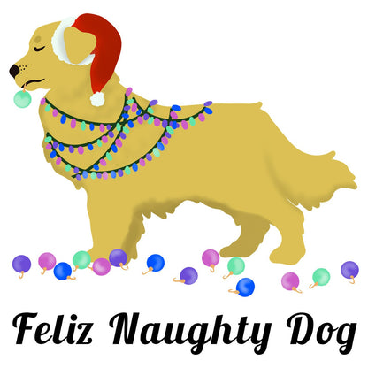 Feliz Naughty Dog Golden Retriever - Women's V-Neck T-Shirt