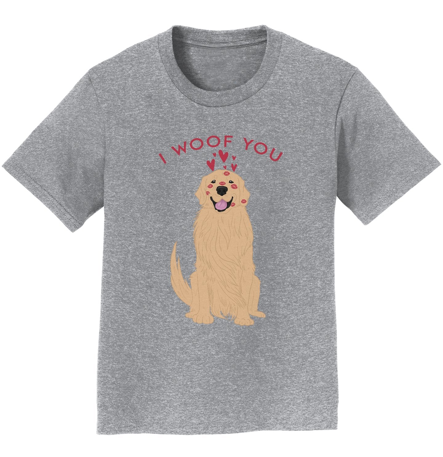 Golden Retriever I Woof You - Kids' Unisex T-Shirt