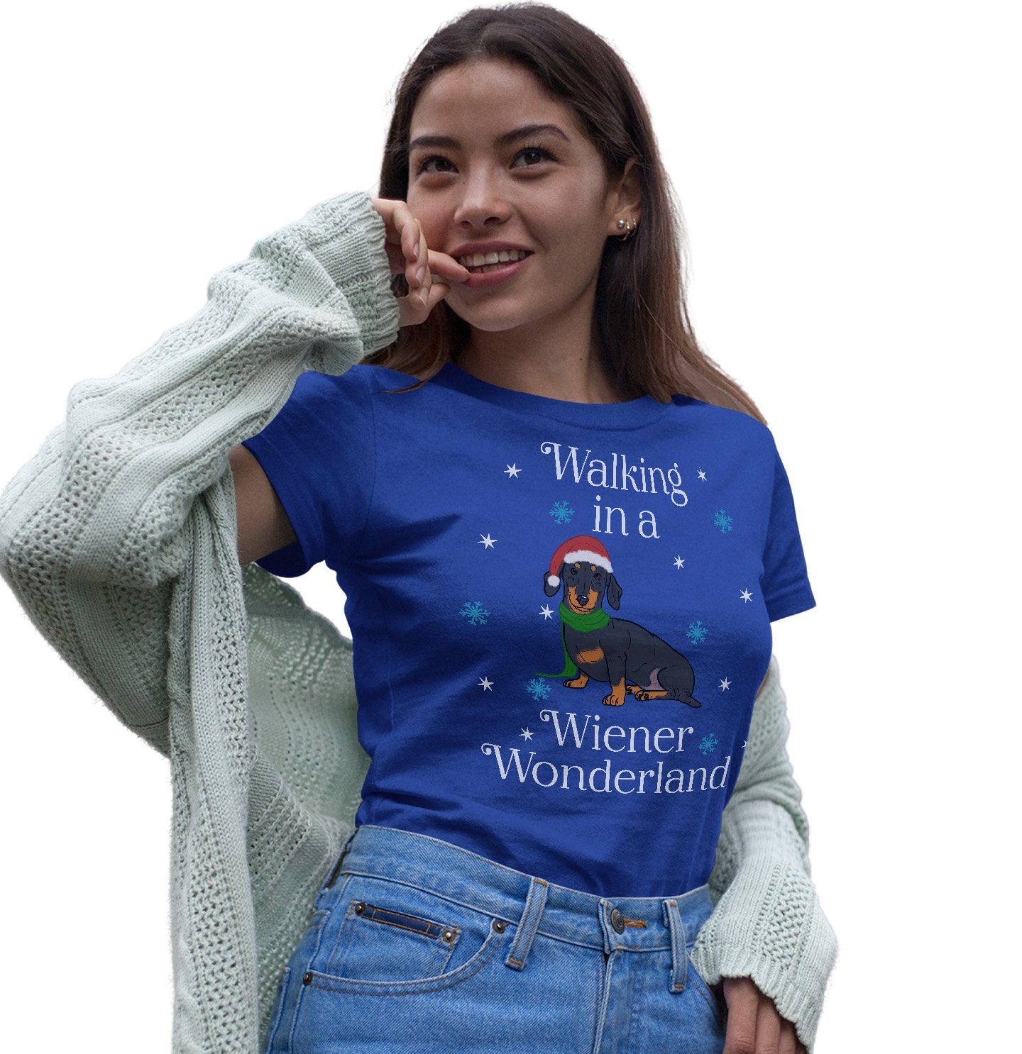 Black Wiener Wonderland - Women's Fitted T-Shirt