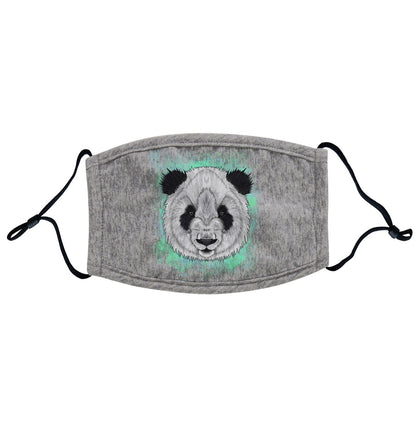 Panda Bear Blue Illustration - Adult Adjustable Face Mask