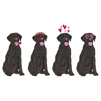 Black Lab Love Line Up - Women's V-Neck Long Sleeve T-Shirt