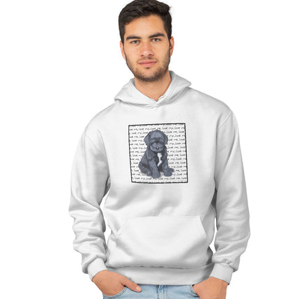 Portuguese Water Dog Puppy Love Text - Adult Unisex Hoodie Sweatshirt