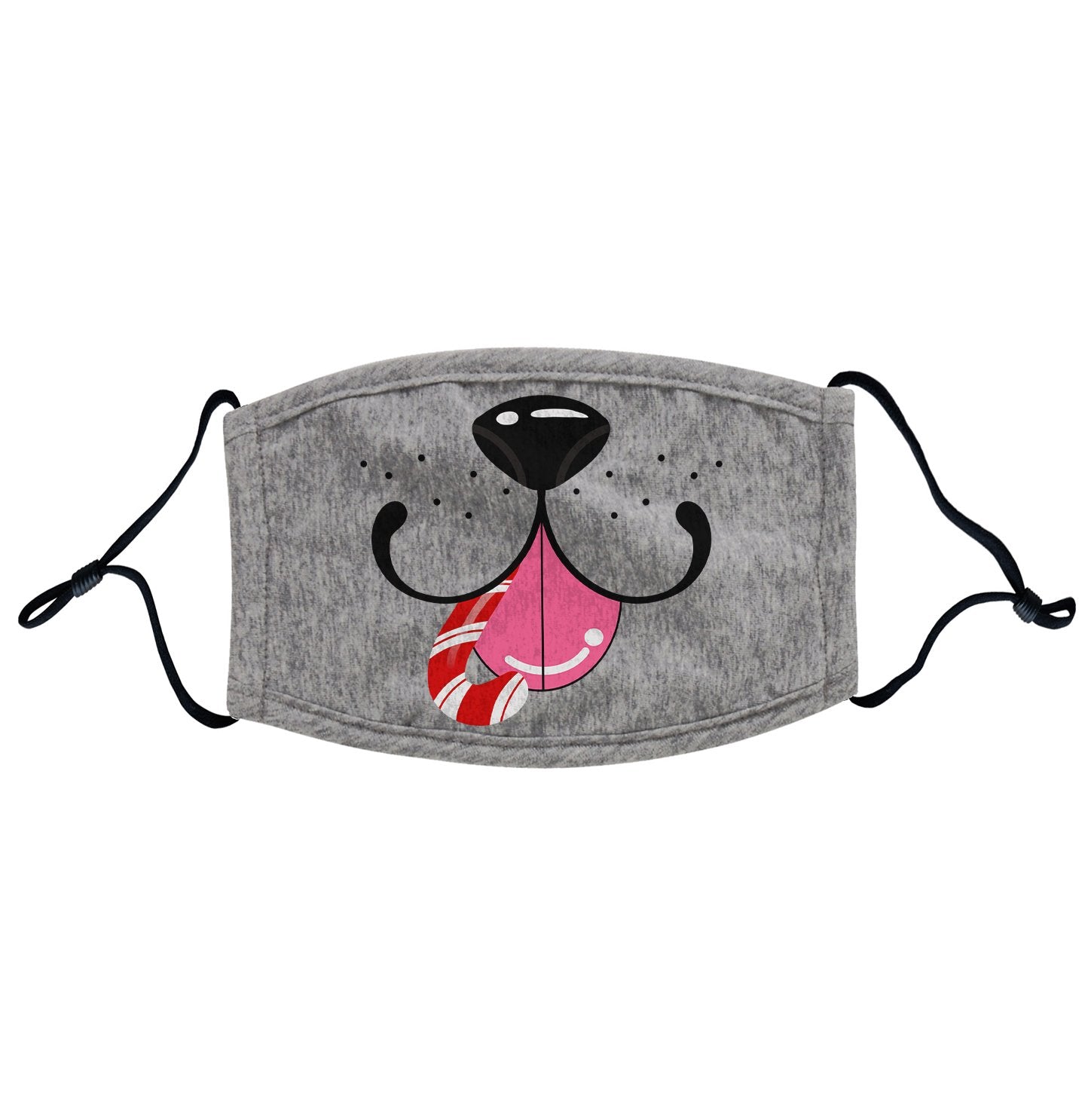 Christmas Dog Face with Tongue - Adult Adjustable Face Mask