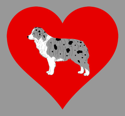 Blue Merle Miniature American Shepherd on Heart Left Chest - Women's Full-Zip Hoodie Sweatshirt