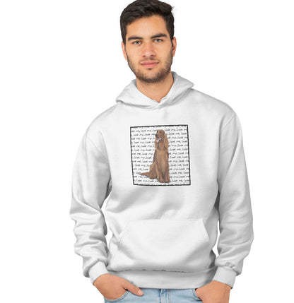 Animal Pride - Irish Setter Love Text - Adult Unisex Hoodie Sweatshirt