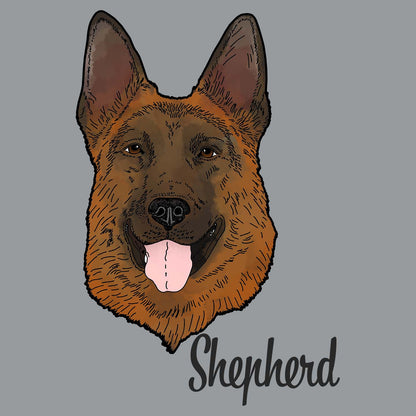 Tan & Red German Shepherd Headshot - Adult Unisex Long Sleeve T-Shirt