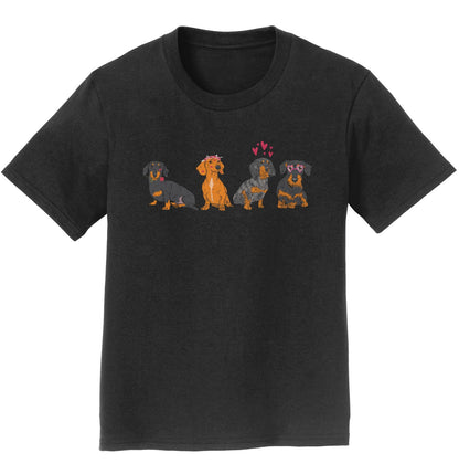 Dachshund Love Line Up - Kids' Unisex T-Shirt