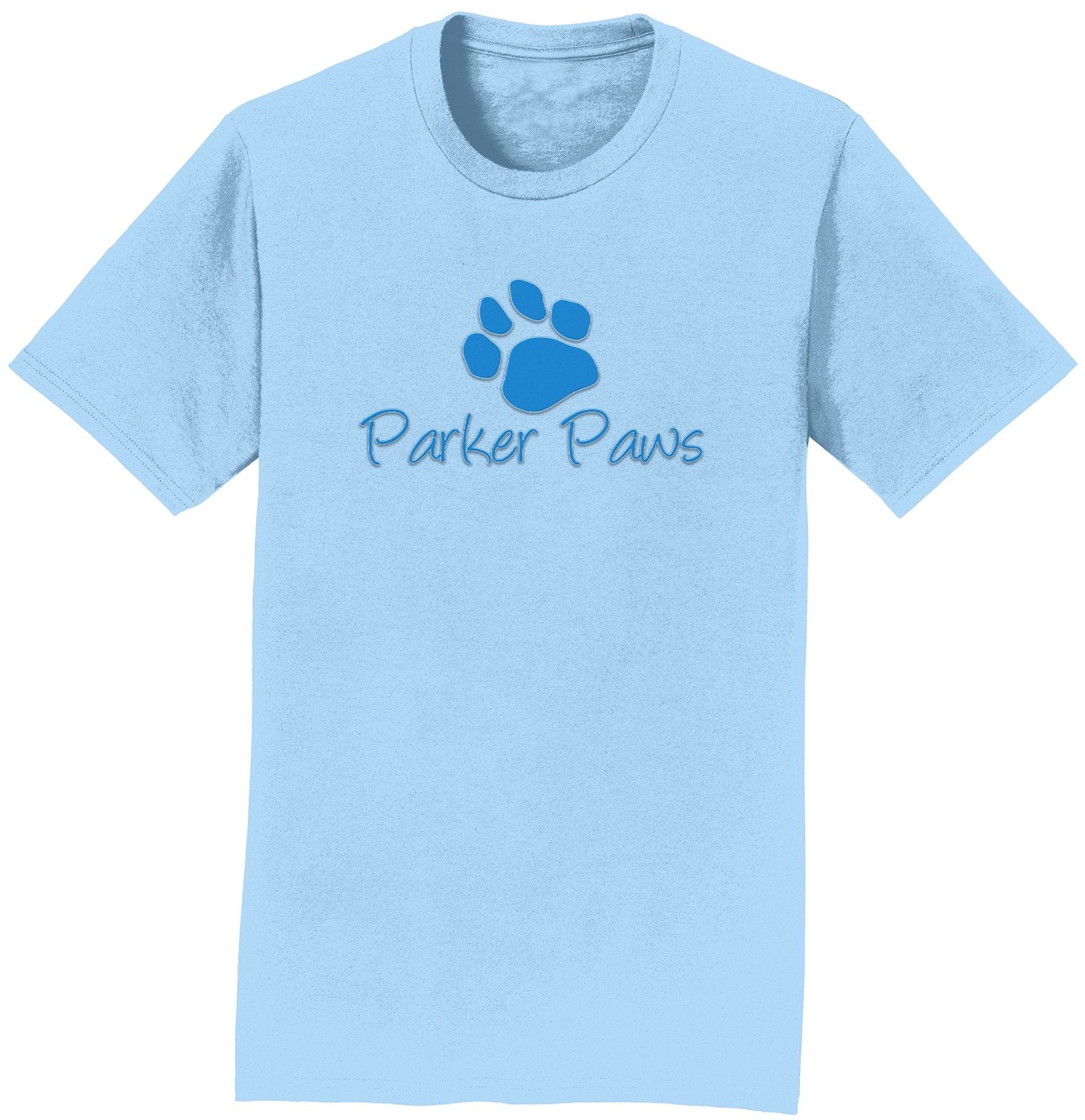 Parker Paws Blue Paw Print Logo - Adult Unisex T-Shirt