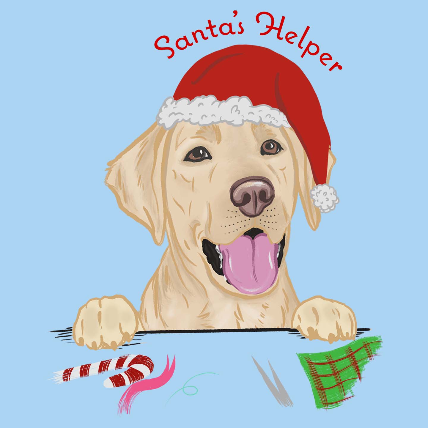 Santa Helper Yellow Lab - Adult Unisex T-Shirt