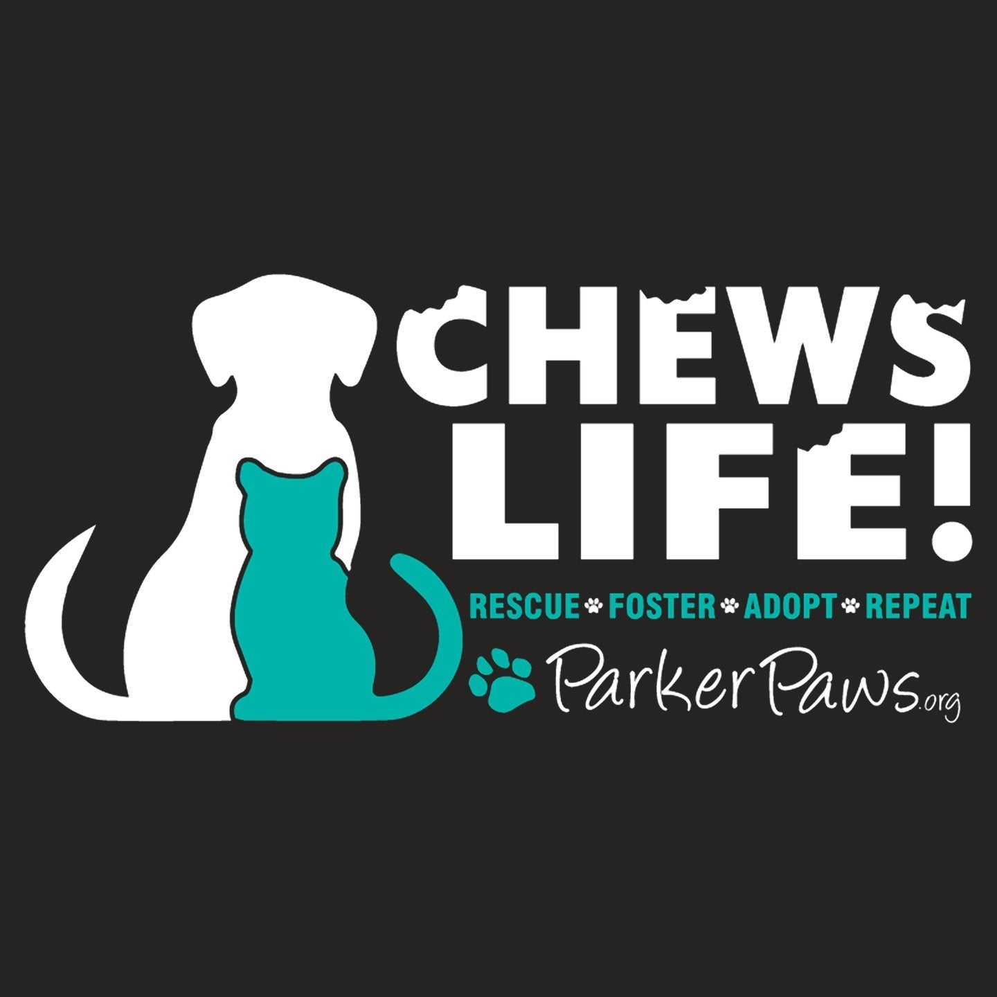 Parker Paws Logo Chews Life - Women's V-Neck Long Sleeve T-Shirt