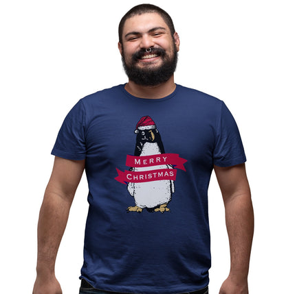 Merry Christmas Penguin - Adult Unisex T-Shirt