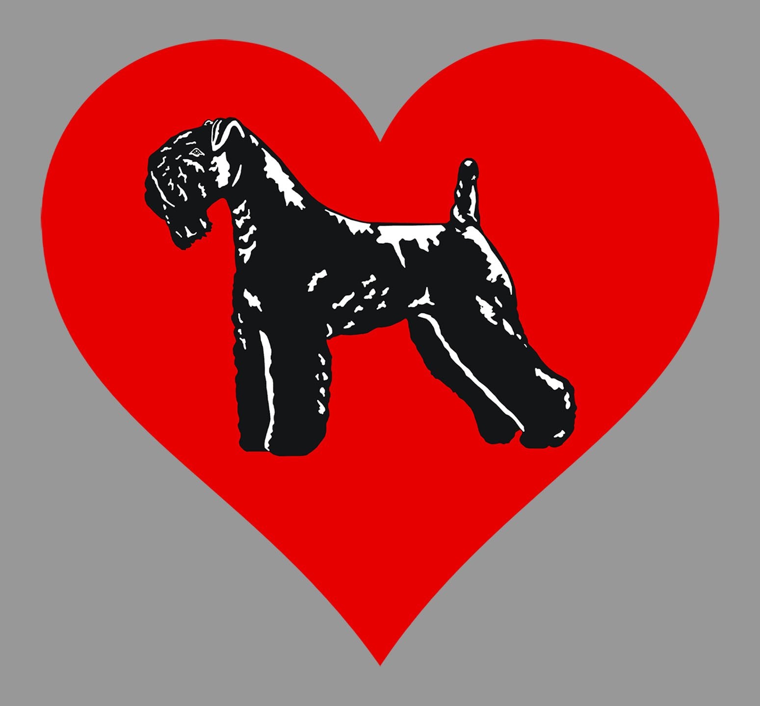 Kerry Blue Terrier on Heart Left Chest - Women's Full-Zip Hoodie Sweatshirt