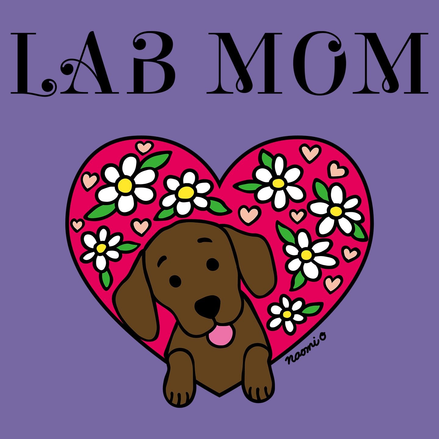 Flower Heart Chocolate Lab Mom - Women's Tri-Blend T-Shirt