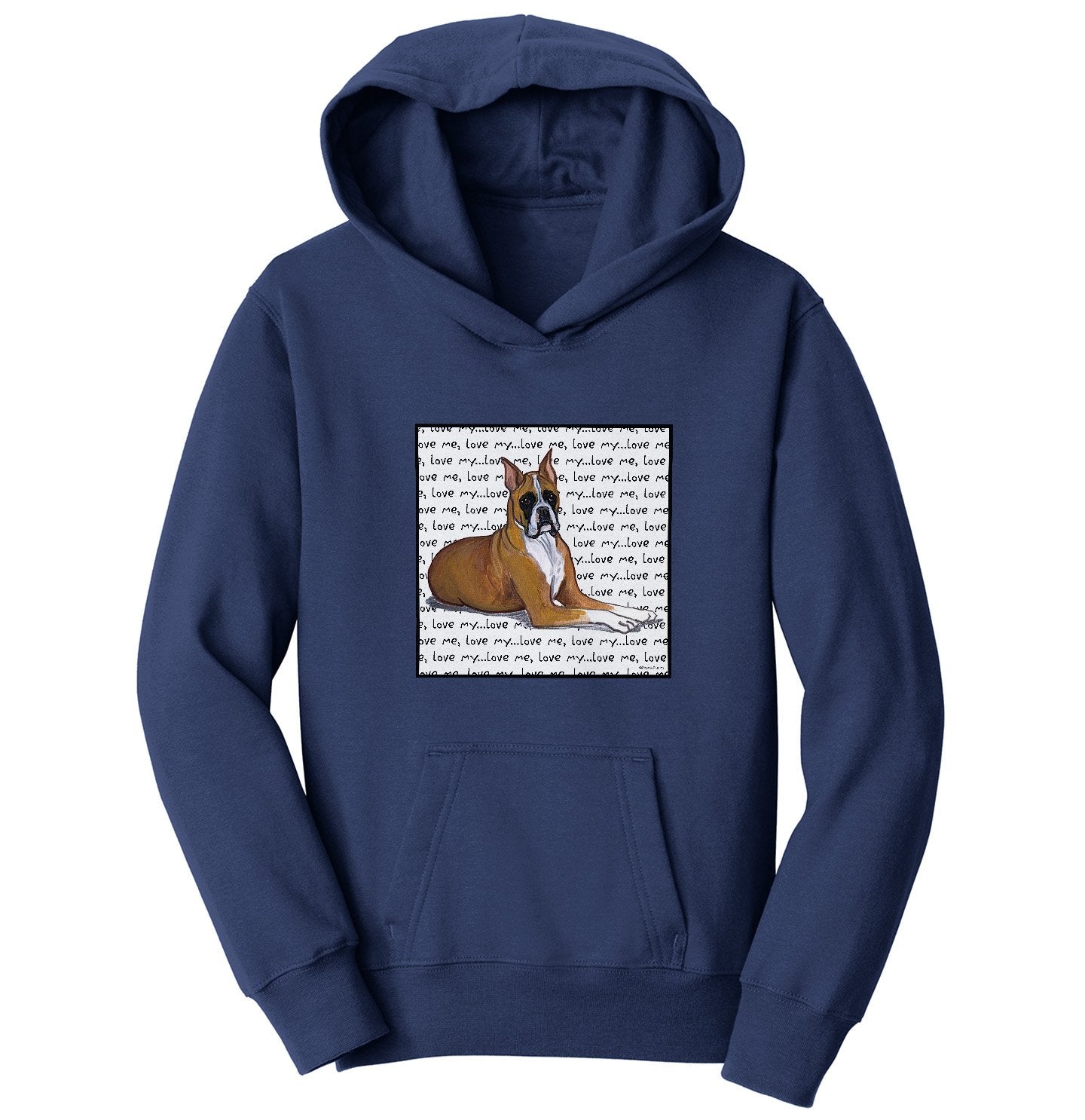 Boxer Love Text - Kids' Unisex Hoodie Sweatshirt | Zeppa Studios