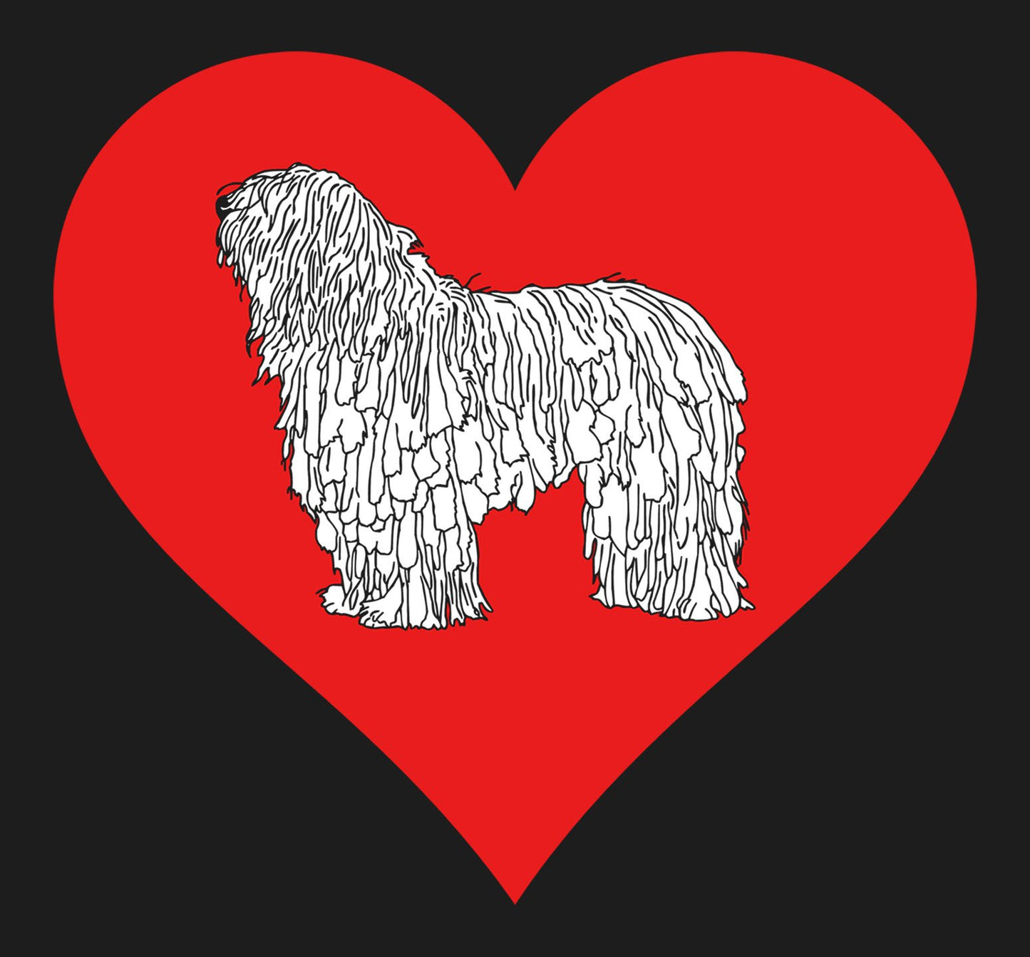 Bergamasco Shepherd on Heart Left Chest - Women's Full-Zip Hoodie Sweatshirt