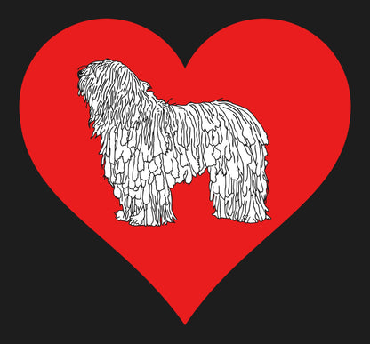 Bergamasco Shepherd on Heart Left Chest - Women's Full-Zip Hoodie Sweatshirt