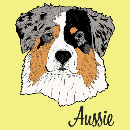 Blue Merle Aussie Headshot - Women's Fitted T-Shirt