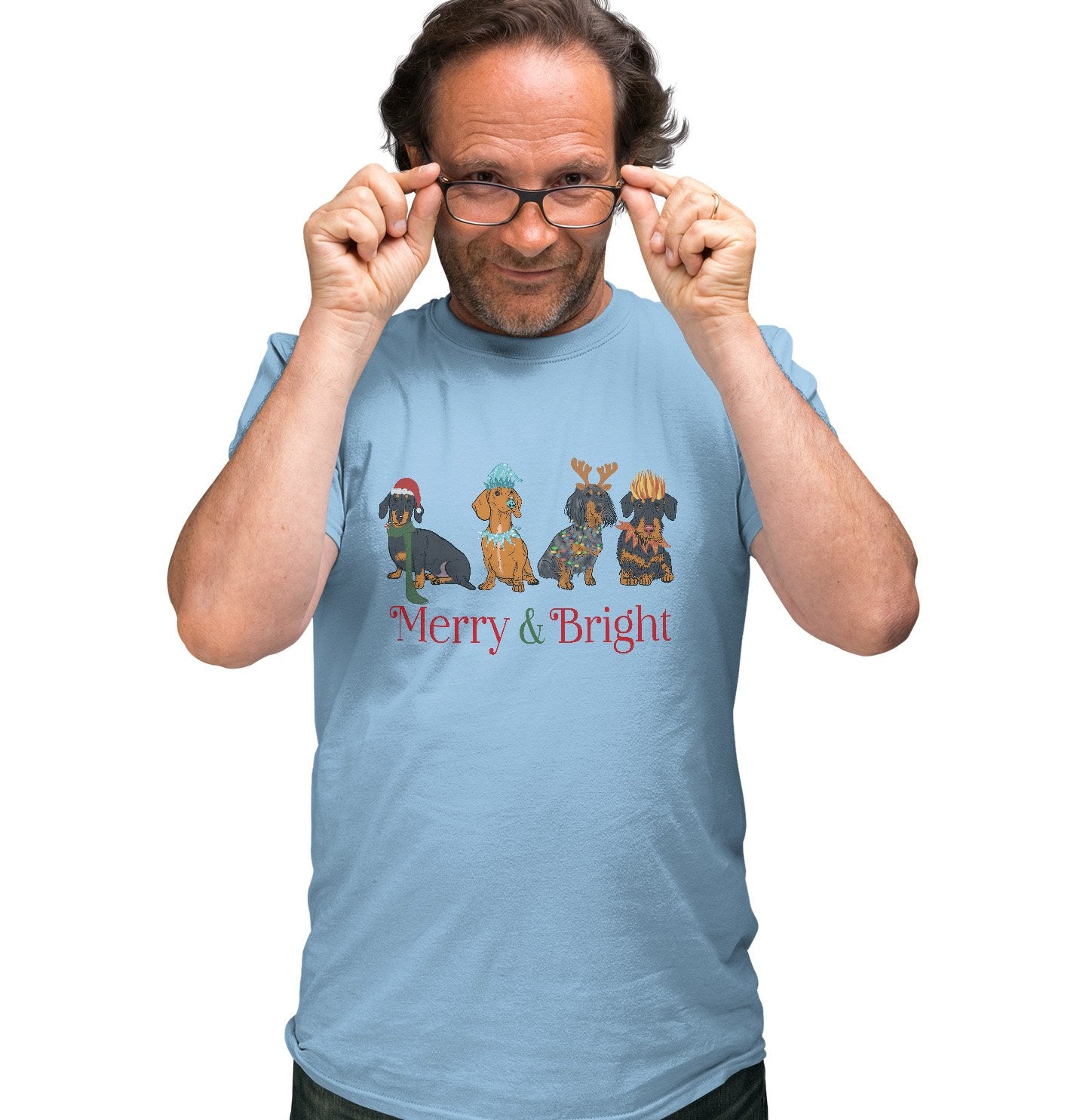 Animal Pride - Dachshund Christmas Line Up - Adult Unisex T-Shirt