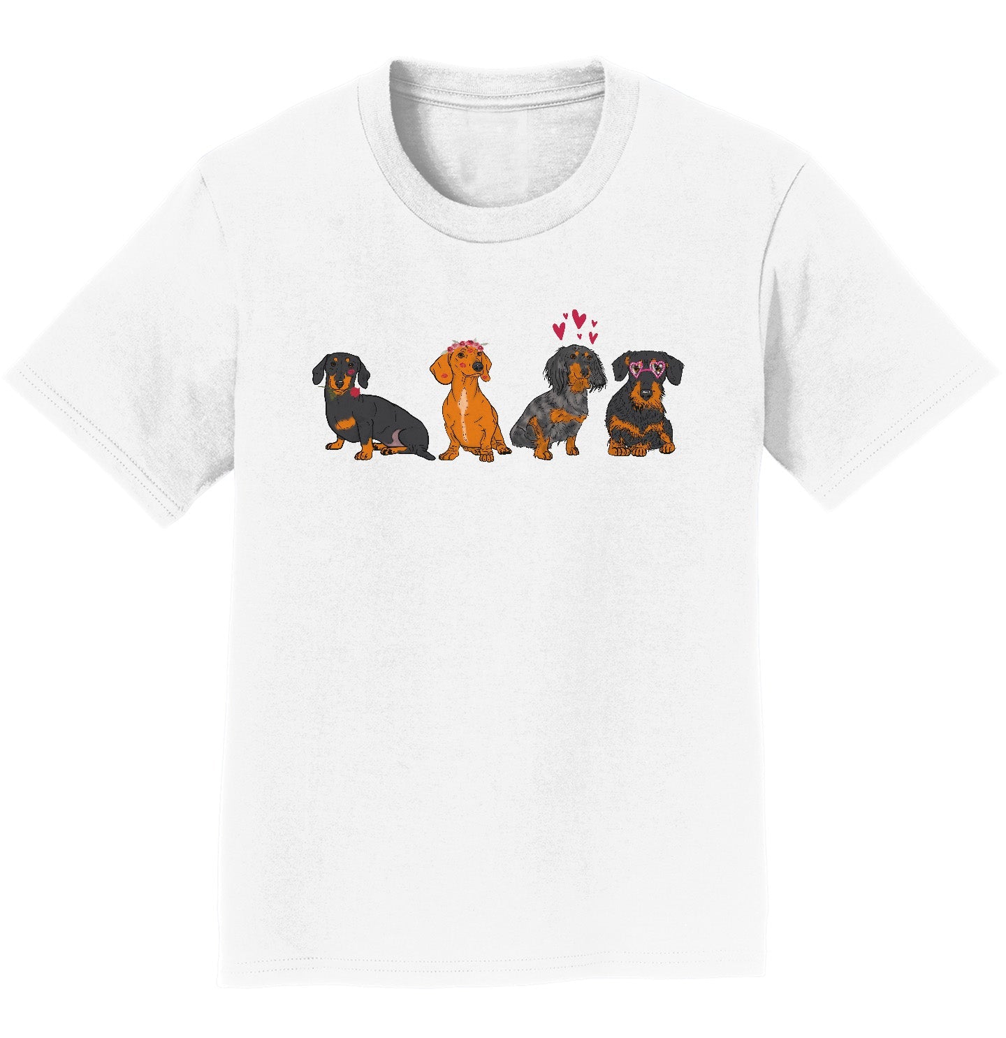 Dachshund Love Line Up - Kids' Unisex T-Shirt