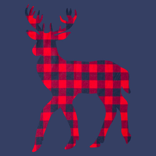 Plaid Deer - Adult Unisex Long Sleeve T-Shirt