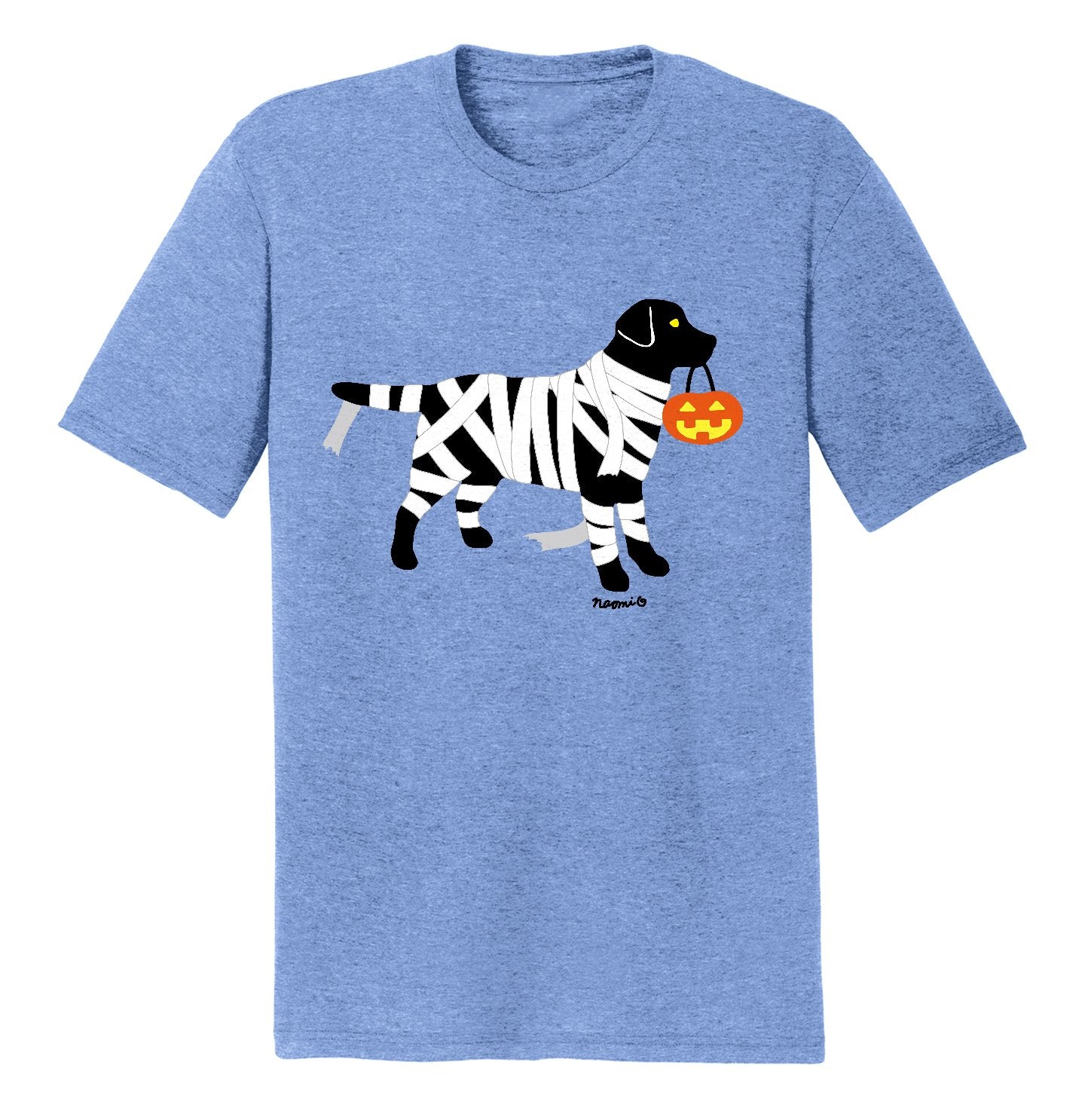 Black Lab Mummy Trick or Treater - Halloween - Adult Tri-Blend T-Shirt