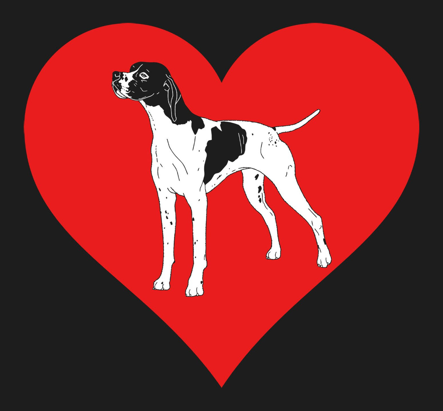 English Pointer on Heart Left Chest - Women's Full-Zip Hoodie Sweatshirt
