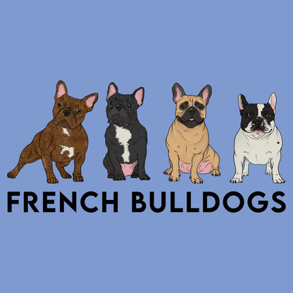 French Bulldogs Lineup - Adult Tri-Blend T-Shirt