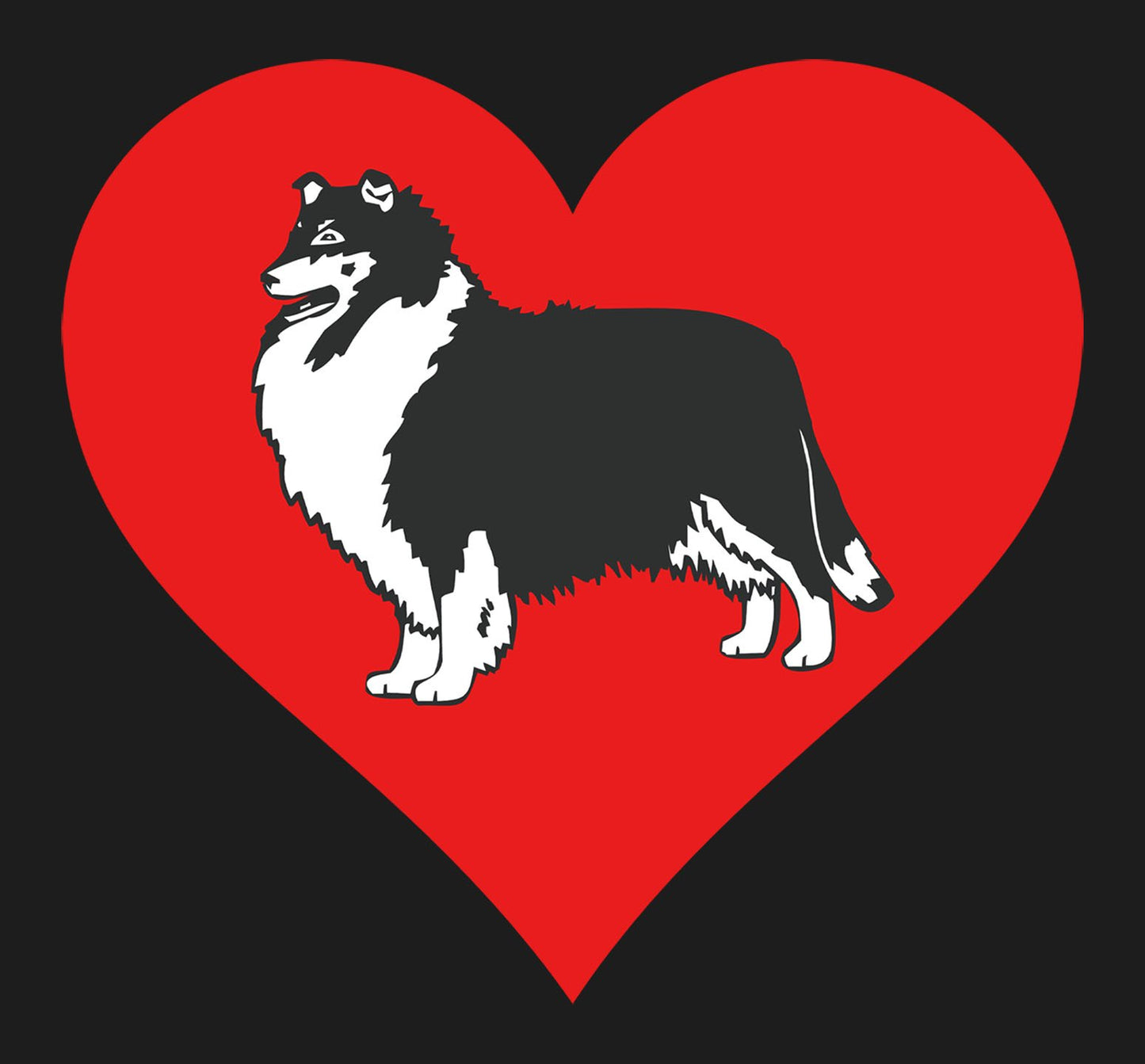 Rough Collie on Heart Left Chest - Women's Full-Zip Hoodie Sweatshirt