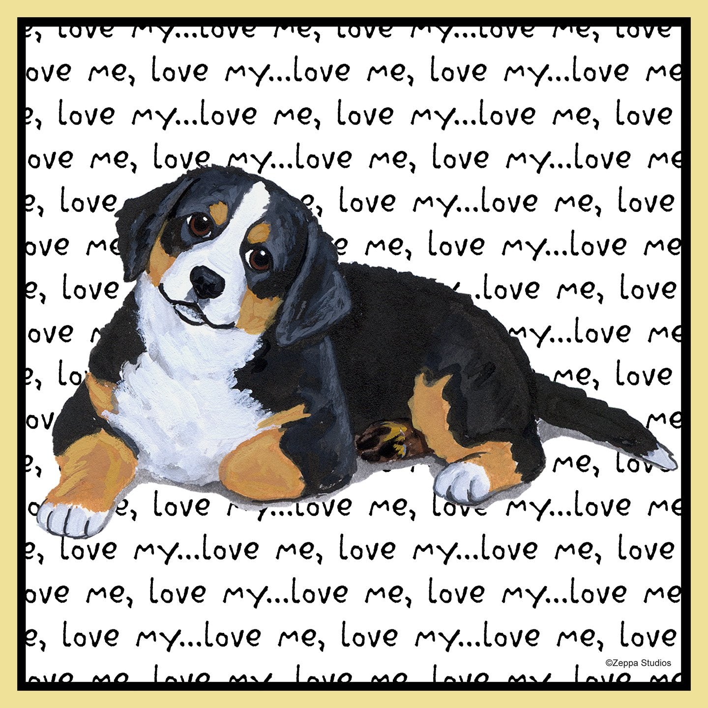 Bernese Mountain Dog Puppy Love Text - Adult Unisex T-Shirt